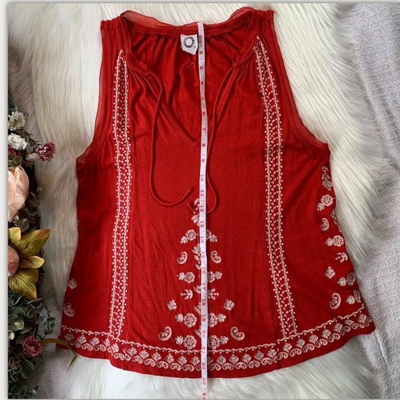 Akemi + Kin Anthropologie Size S Sleeves Top Red - Picture 6 of 8